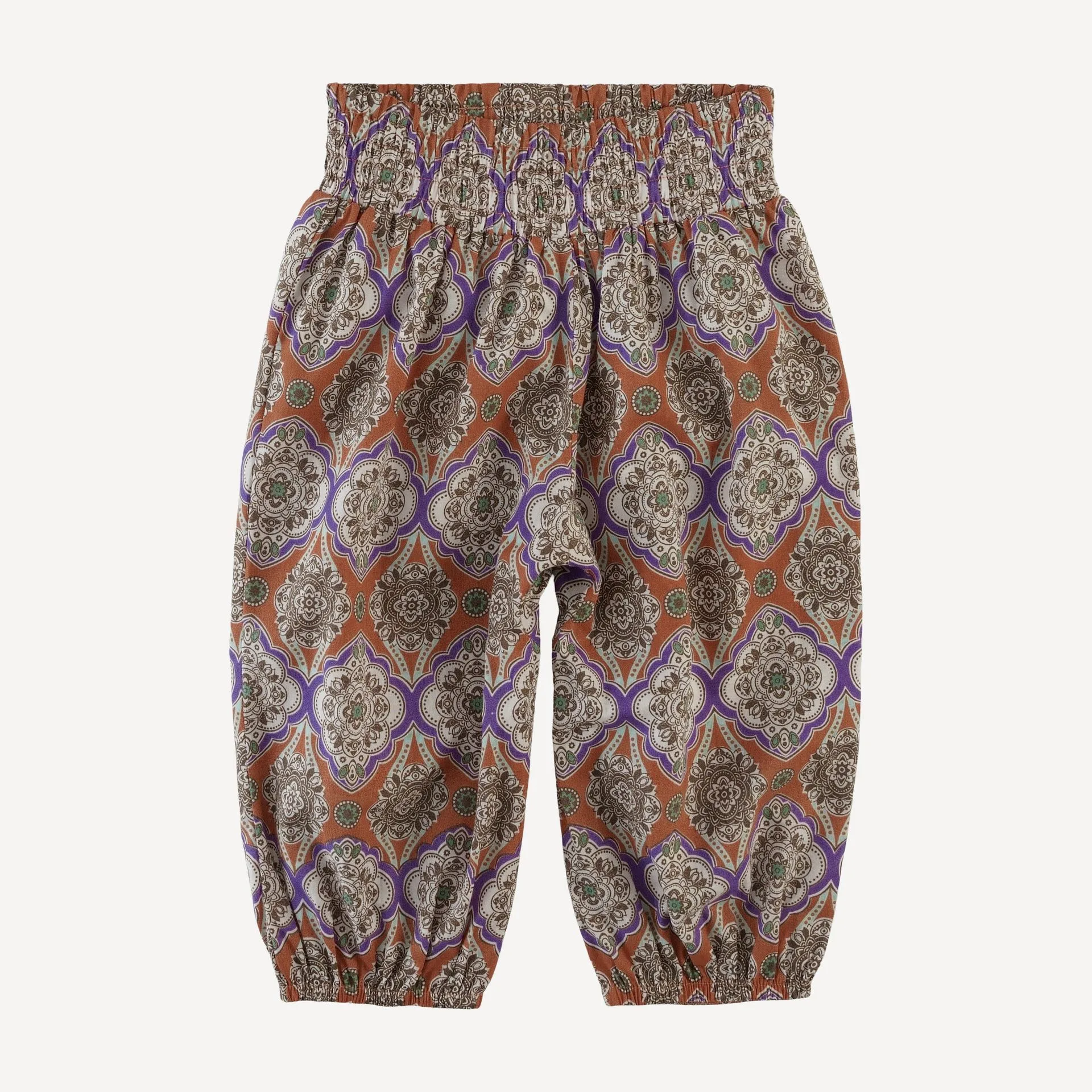 smocked gathered pant | alice wallpaper | organic cotton woven