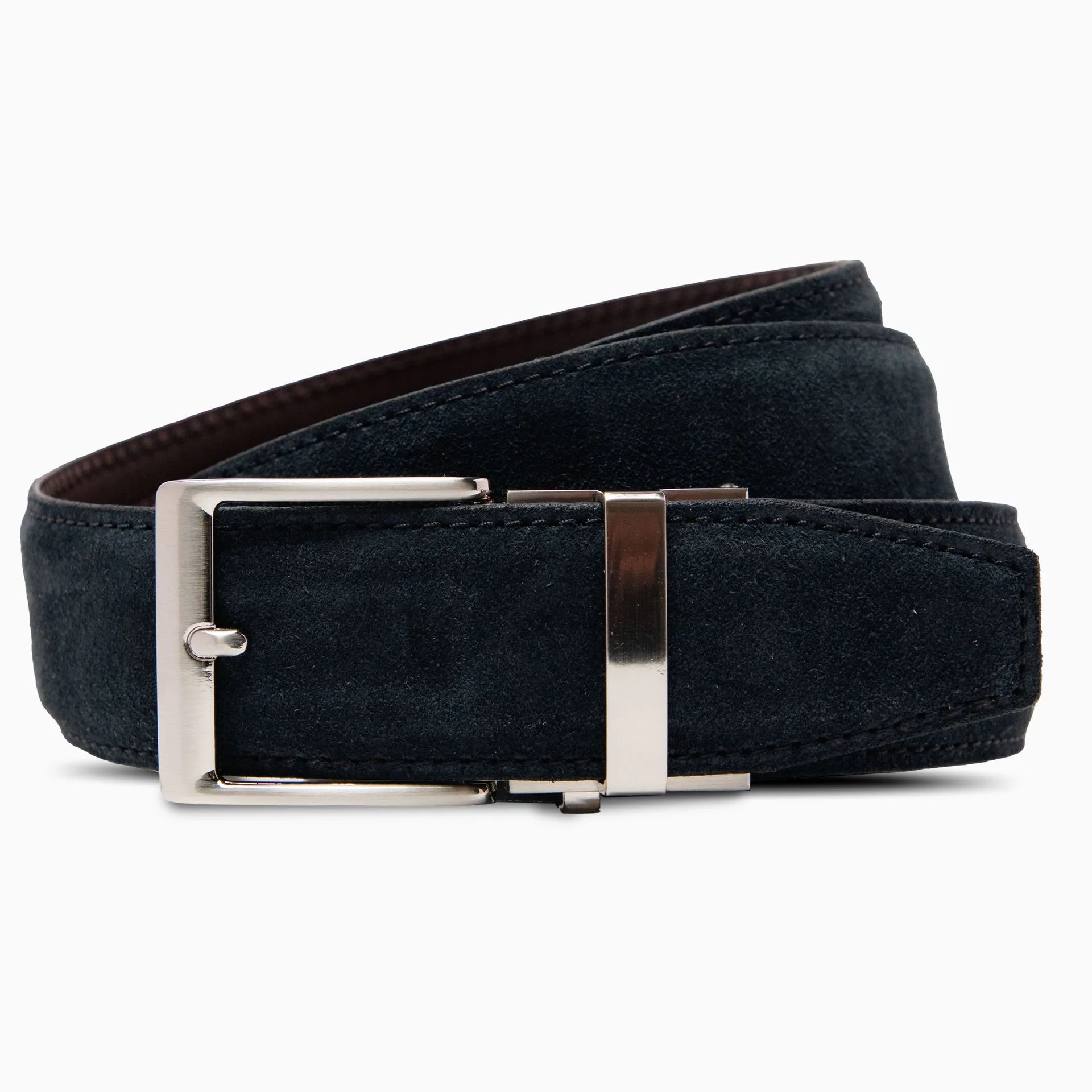 The Nocturne Suede Black Leather Dress Belt, 1.575" 40mm