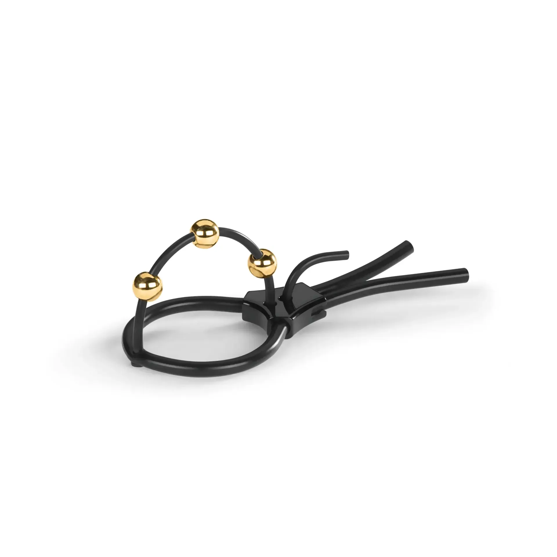 Mystim Pearly Pete - Corona Strap with golden balls