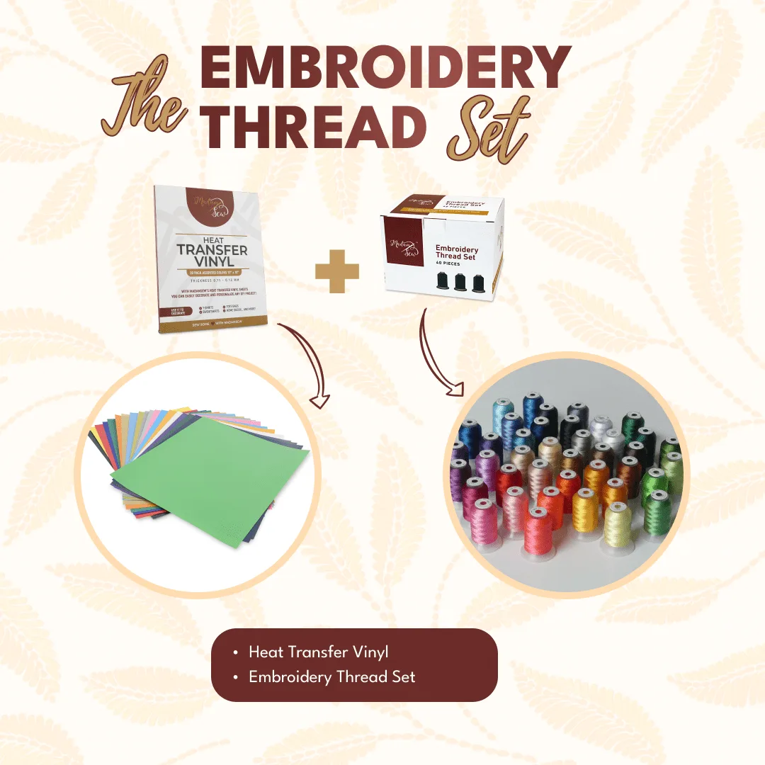 Embroidery Thread Set & Heat Transfer Vinyl Bundle