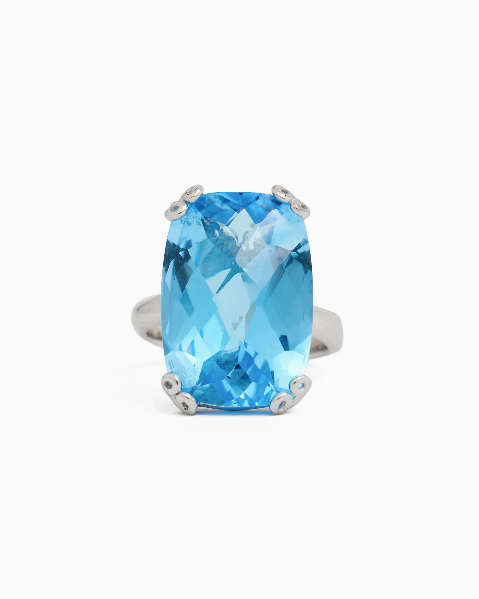 Anillo Statement con piedra en engaste Petroglyph - Topacio azul Hampton