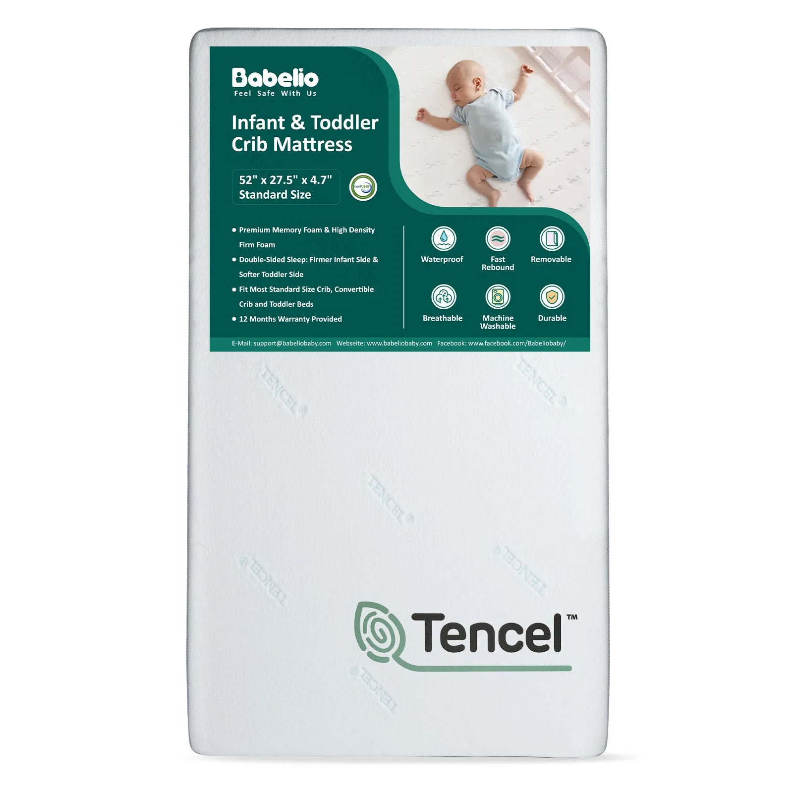 Breeze 2 | Dual-Sided Breathable Crib Mattress with TENCEL™ Cover
