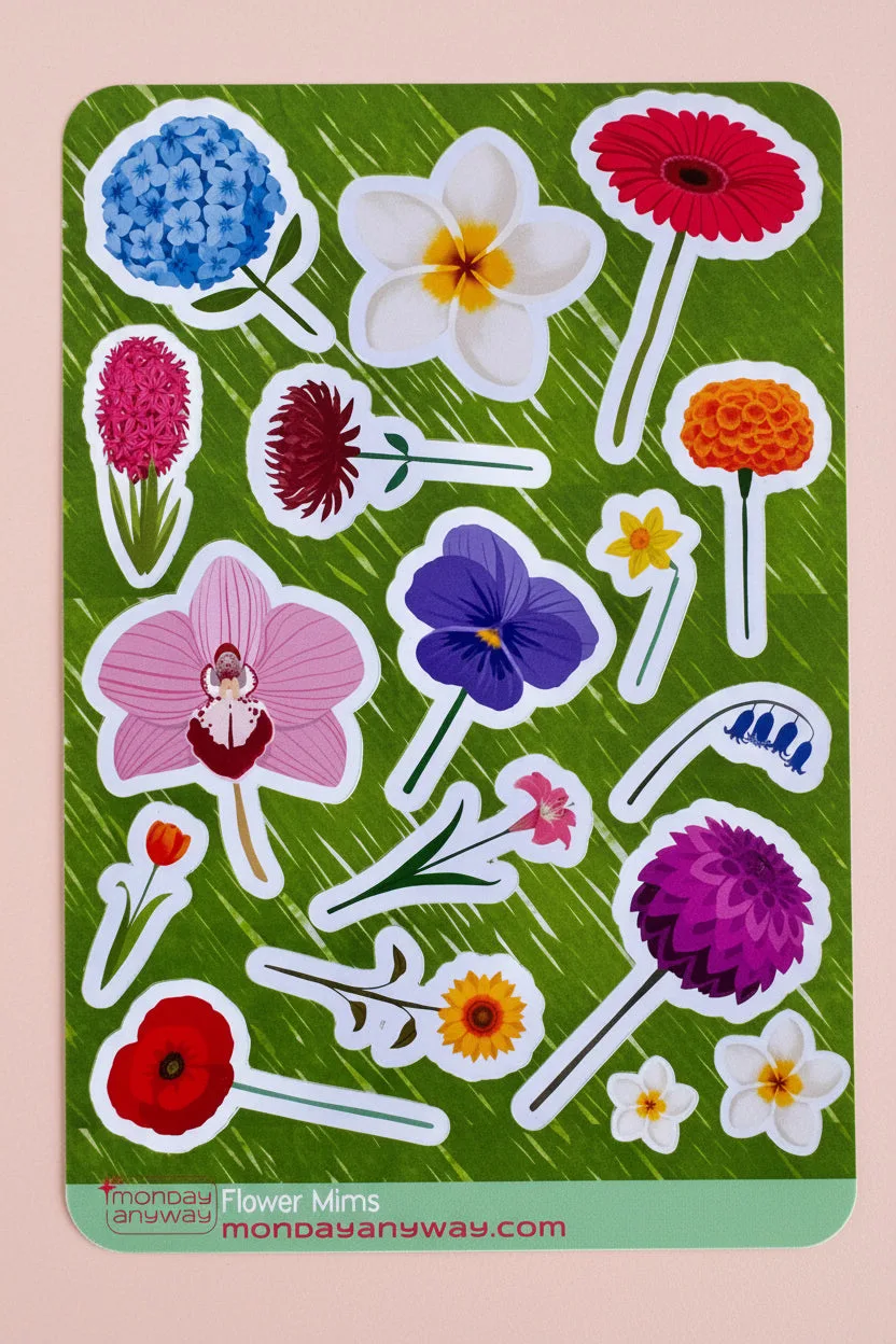 Hoja de pegatinas Flower Mims