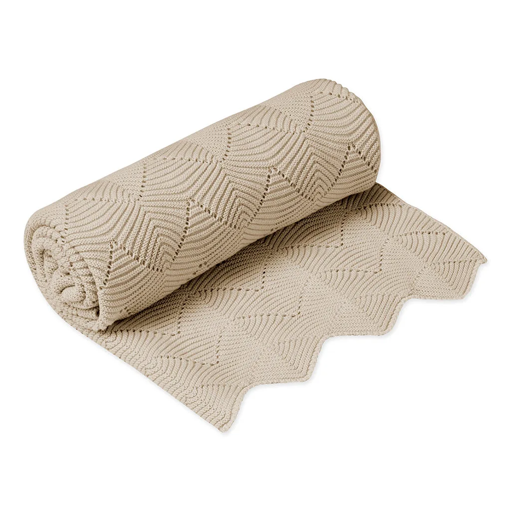 Scallop Strickdecke GOTS Mandel: Verwendung und Pflegetipps