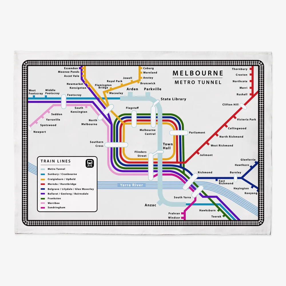 TEA TOWEL - ICONIC MELBOURNE METRO TUNNEL