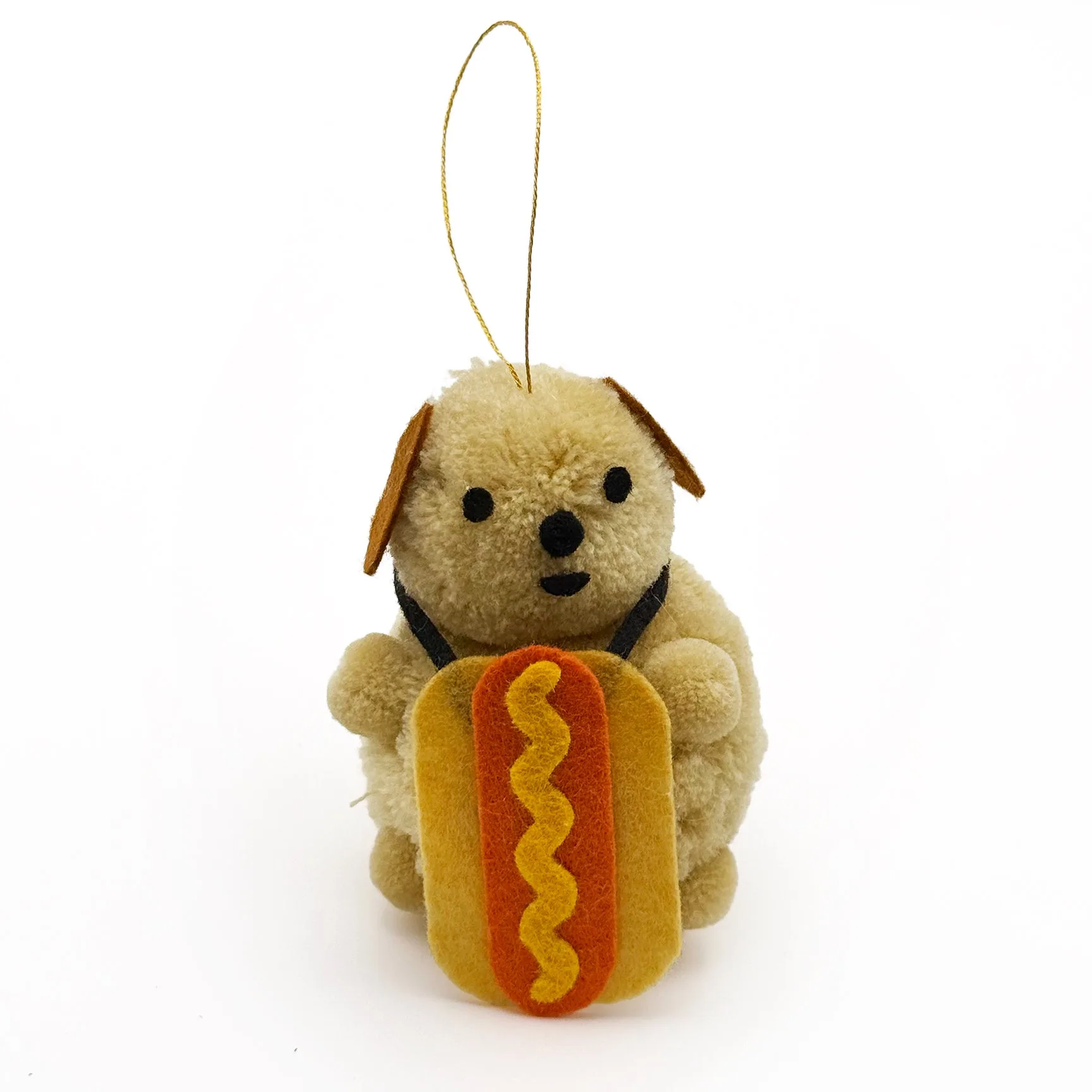 Ornamento de pompom de cão salsicha
