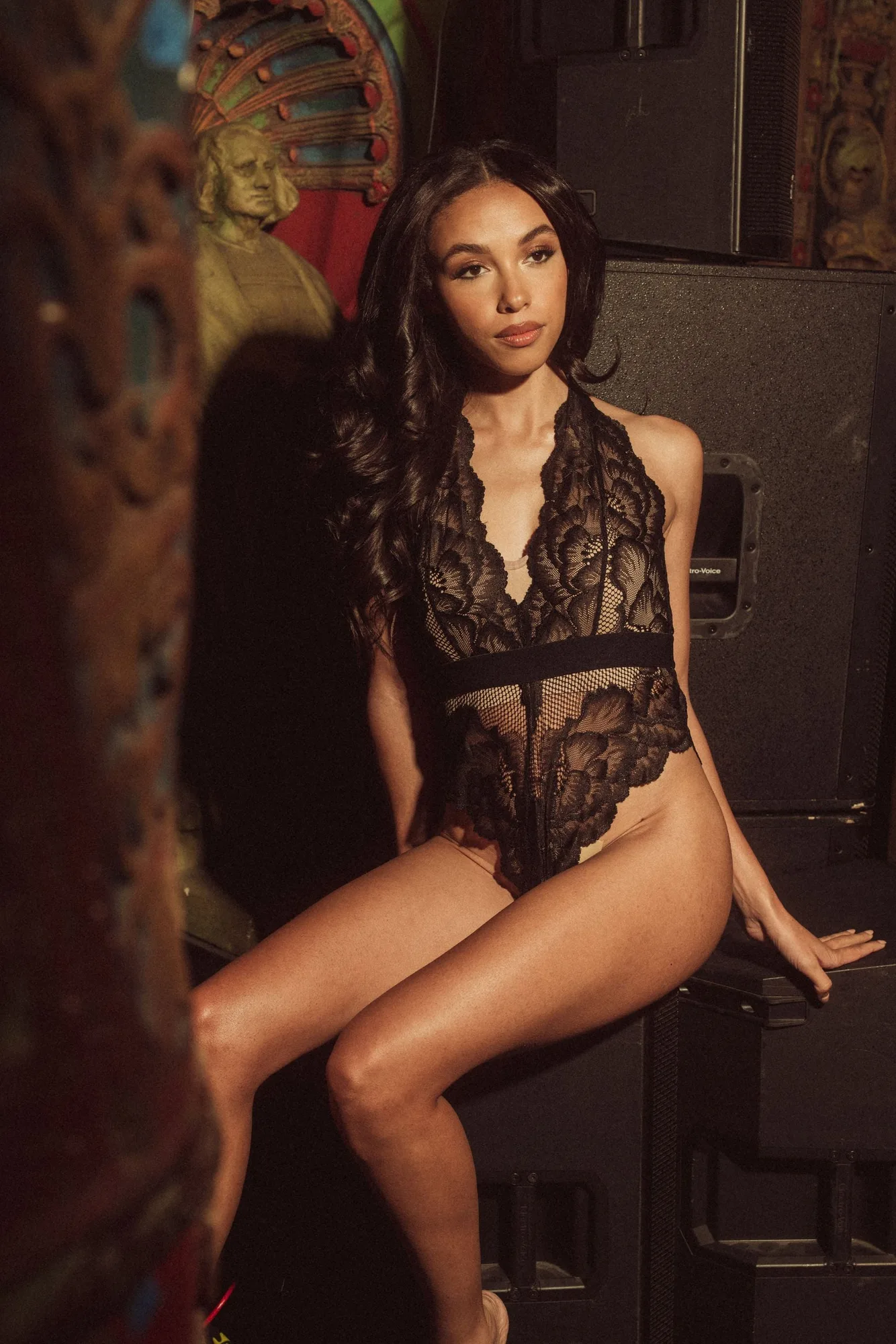 KILO BRAVA LACE COLLECTION- BLACK- TEDDY