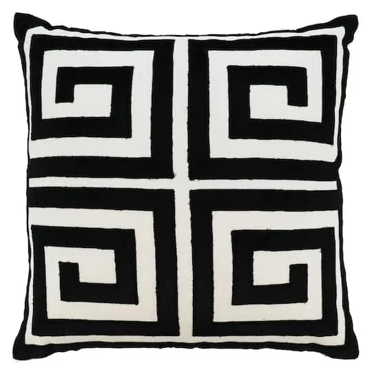 Almofada de Chave Grega Preto e Branco 20" por Jonathan Adler x Michaels