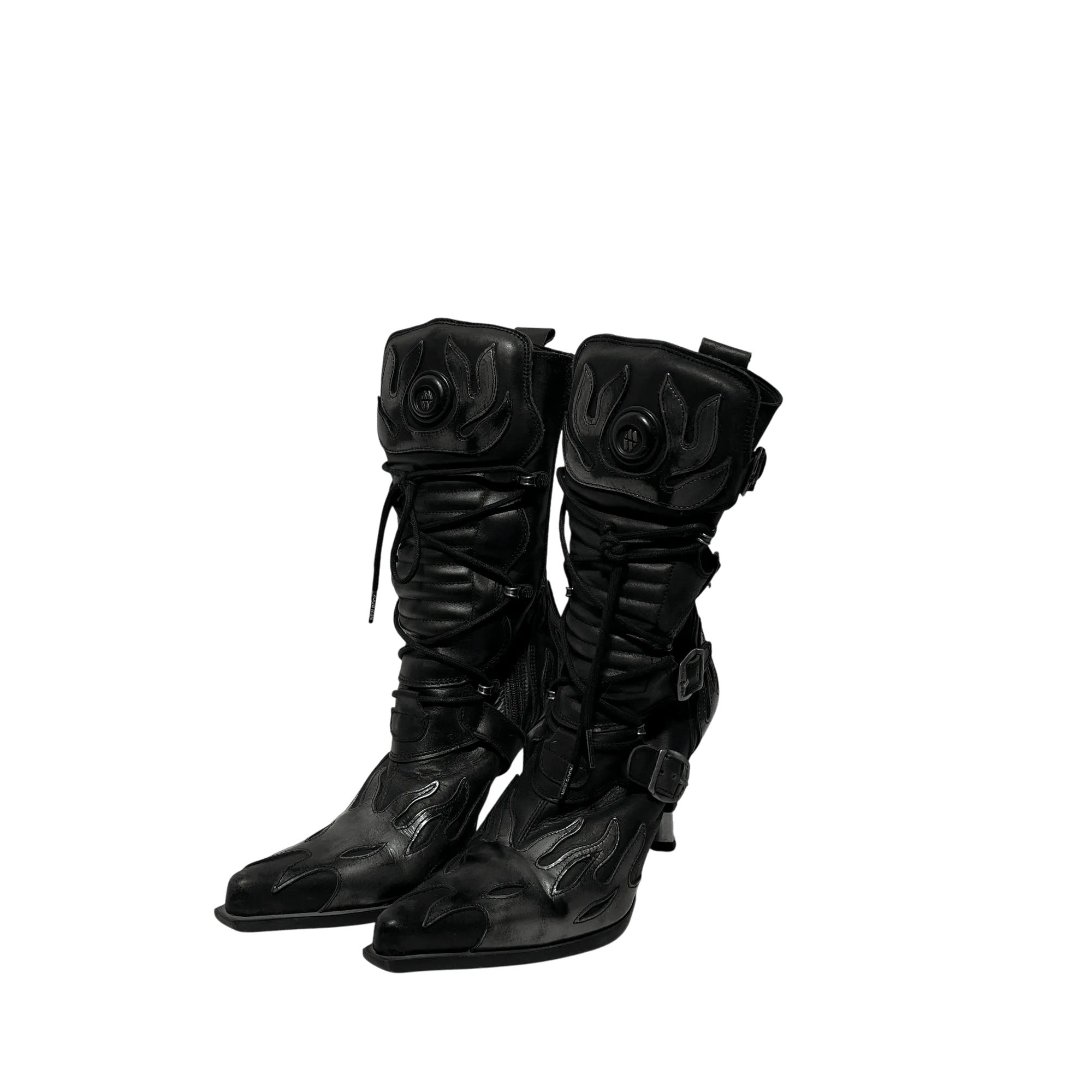 NEW ROCK/Heels/EU 38/Leather/BLK/
