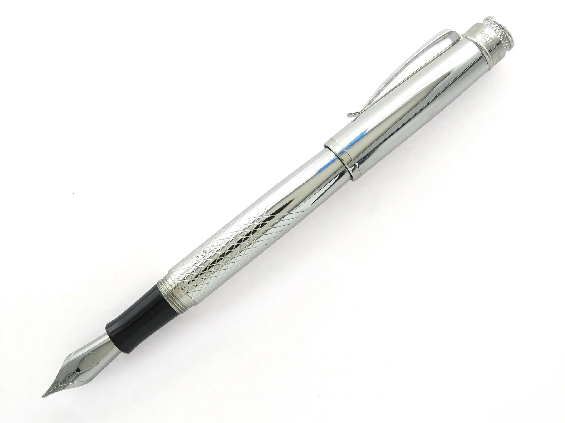 Retro51 Tornado PROOF - Chrome Etched Pattern (Mid-barrel) Fountain Pen