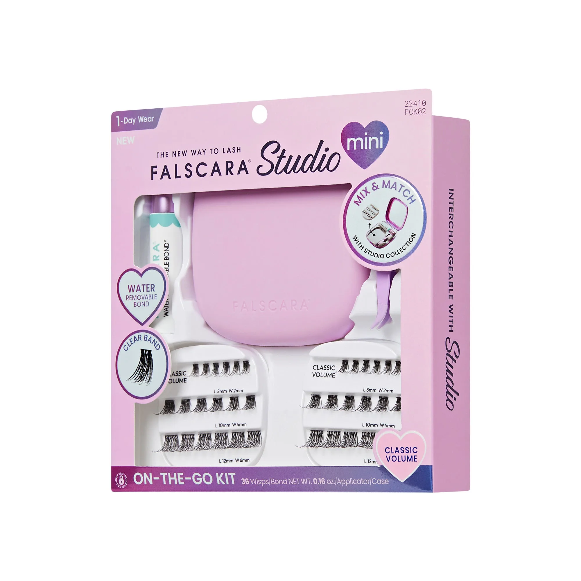 Falscara Studio Mini On-The-Go Set – Classic Volume | DIY-Wimpernverlängerung, Cluster-Lashes, Wispy-Lashes, 36 Wisps, 8mm–12mm