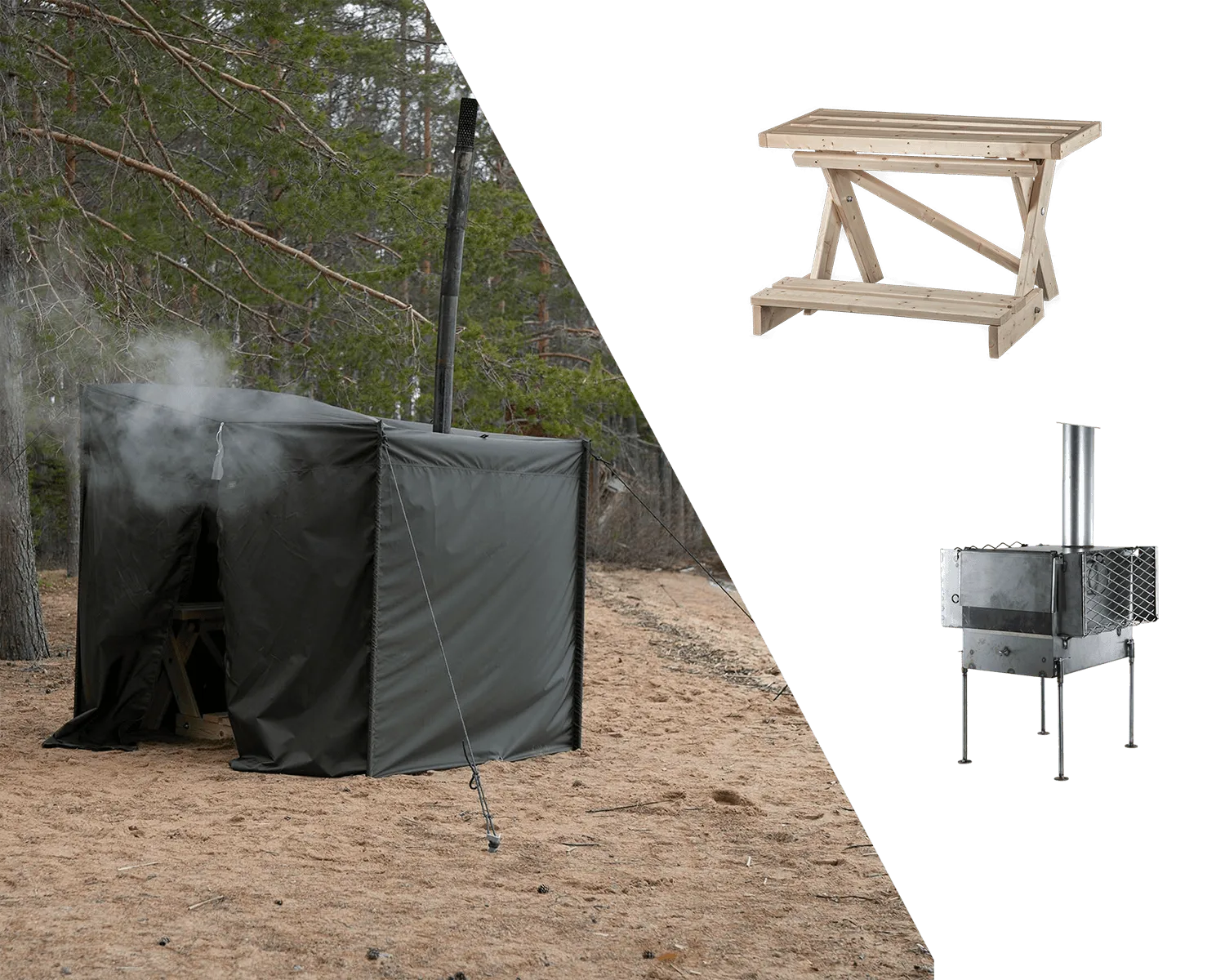 Hiisi 2 sauna tent bundle
