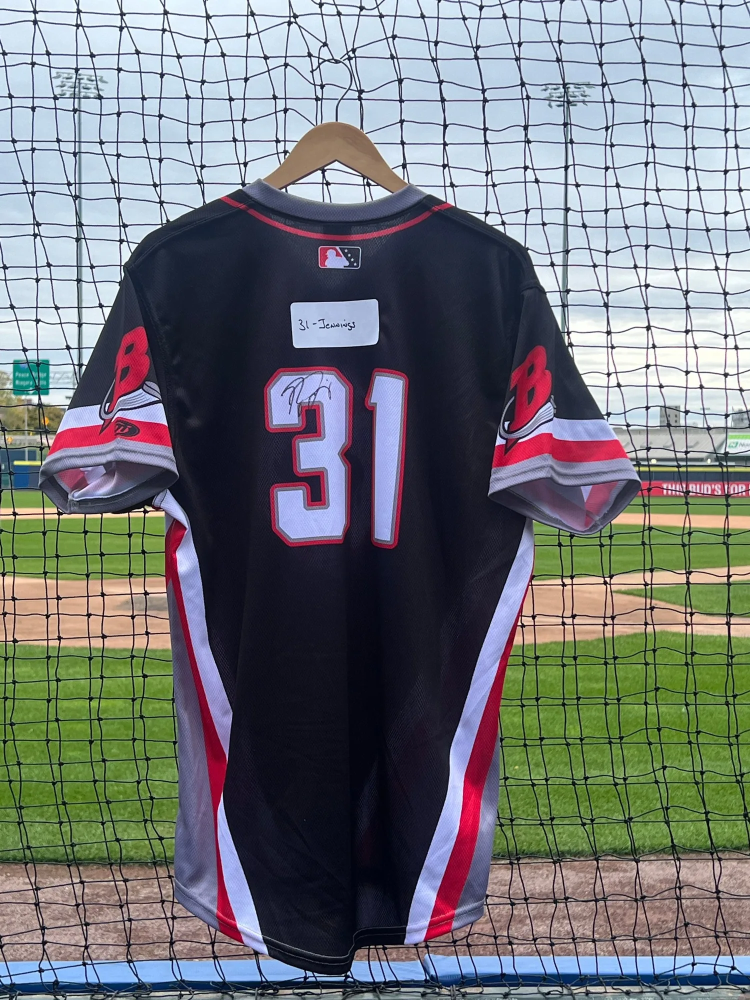 Buffalo Bisons Autographed & Game Worn Sublimated Hockey Black Jersey - Ryan Jennings #31 Size 46