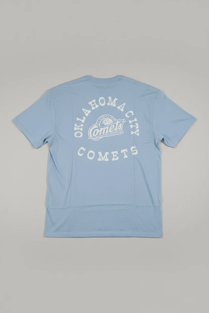 OKC Comets Primary Light Blue Backer Tee