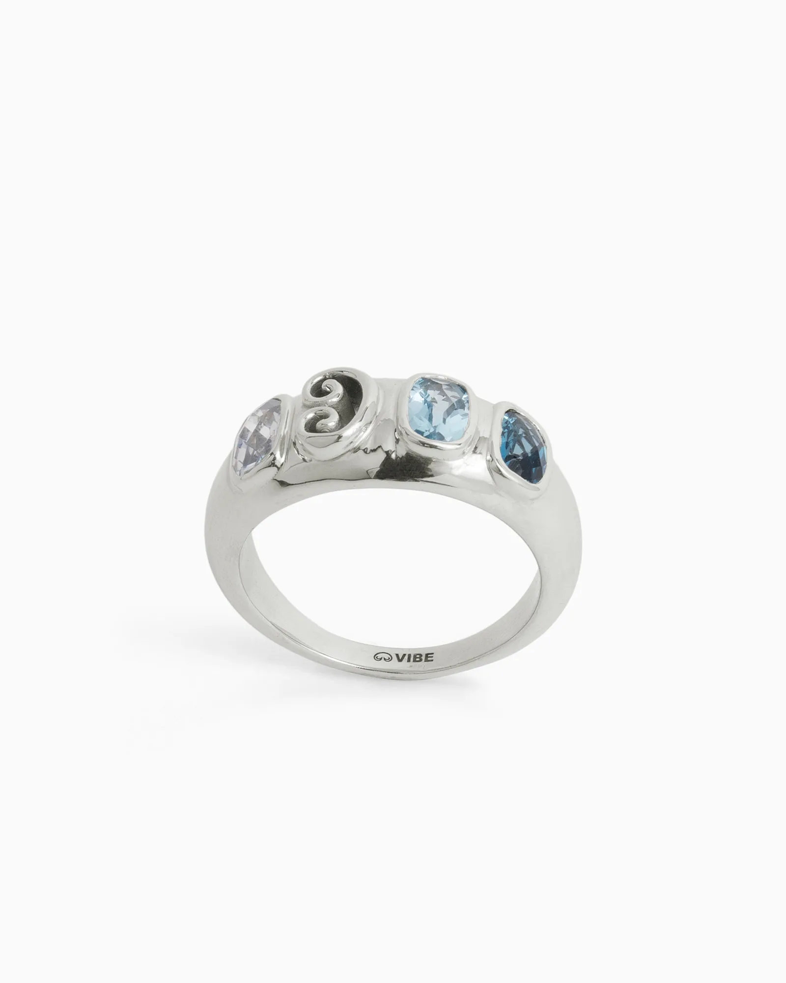 Triple Stone & Petroglyph Band Ring