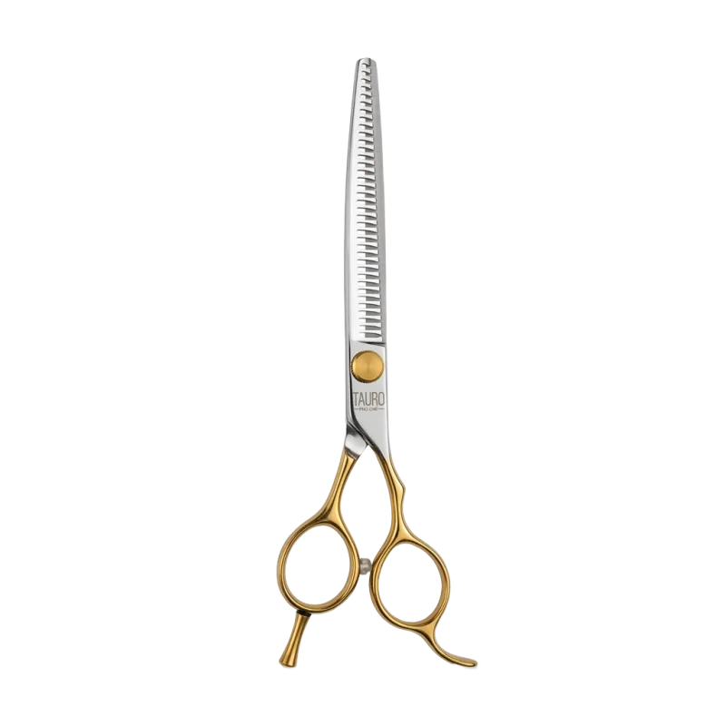 TAURO Perfection by Janita J. Plungė curved thinning (chunker) scissors for right-handed users, 40 teeth, stainless steel, 18 cm
