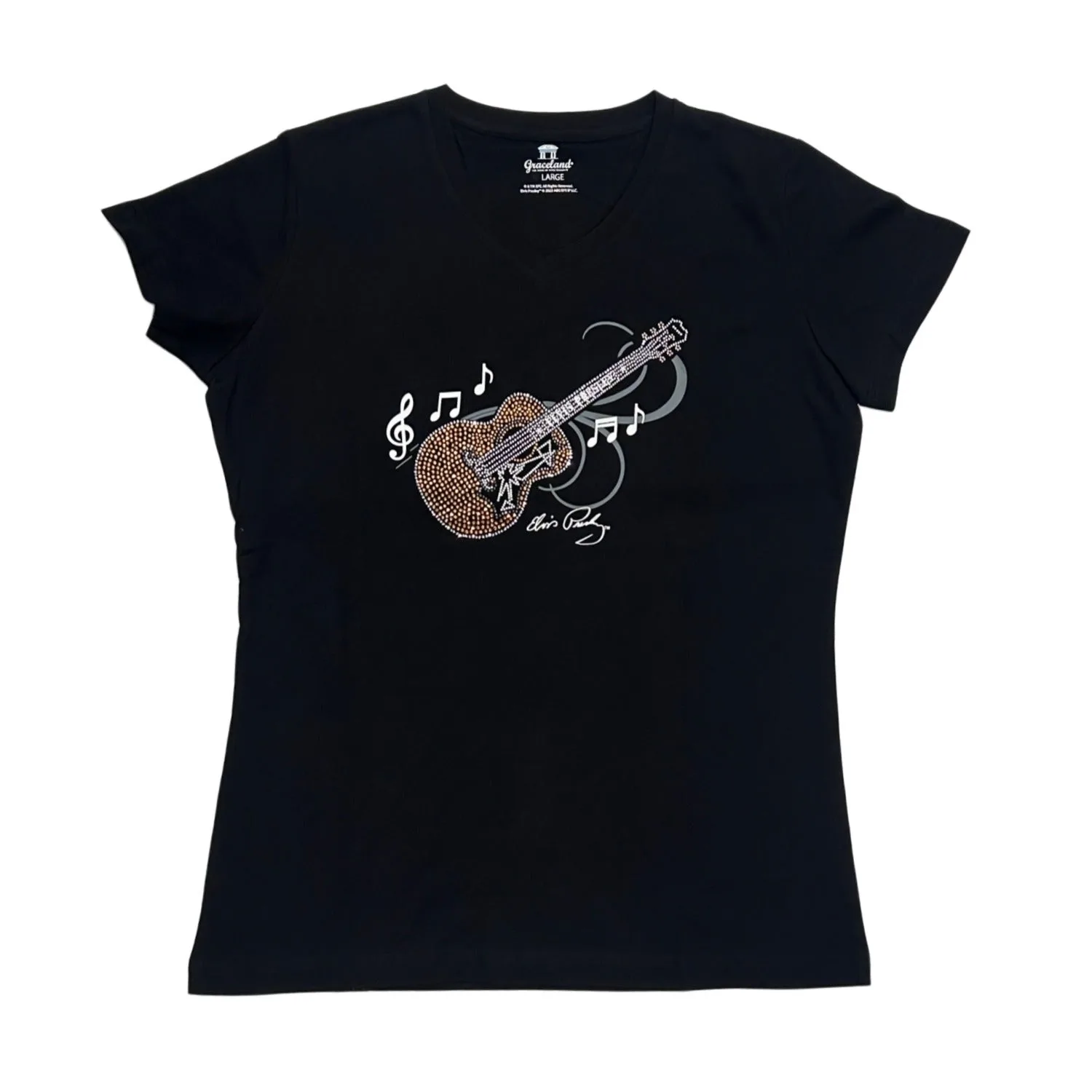 Rhinestone Elvis Guitar Women's T-Shirt