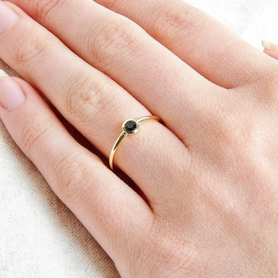 BAGUE TOURMALINE NOIRE ARGENT, OR OU OR ROSE