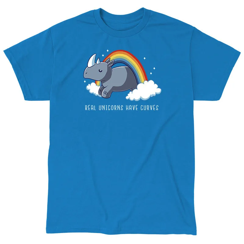 T-shirt Real Unicorns Have Curves: estilo para a confiança