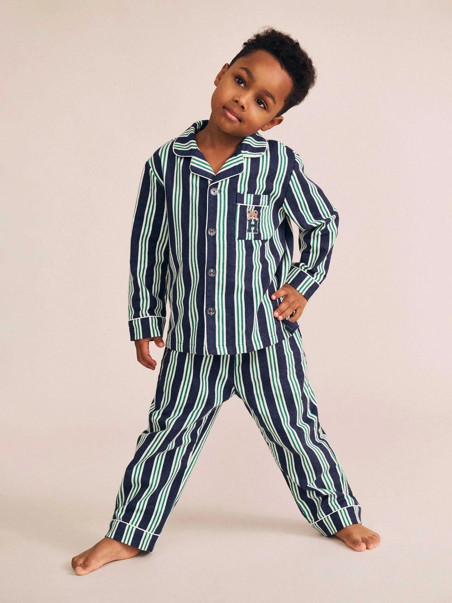 Classic Stripe Flannel Pj Set