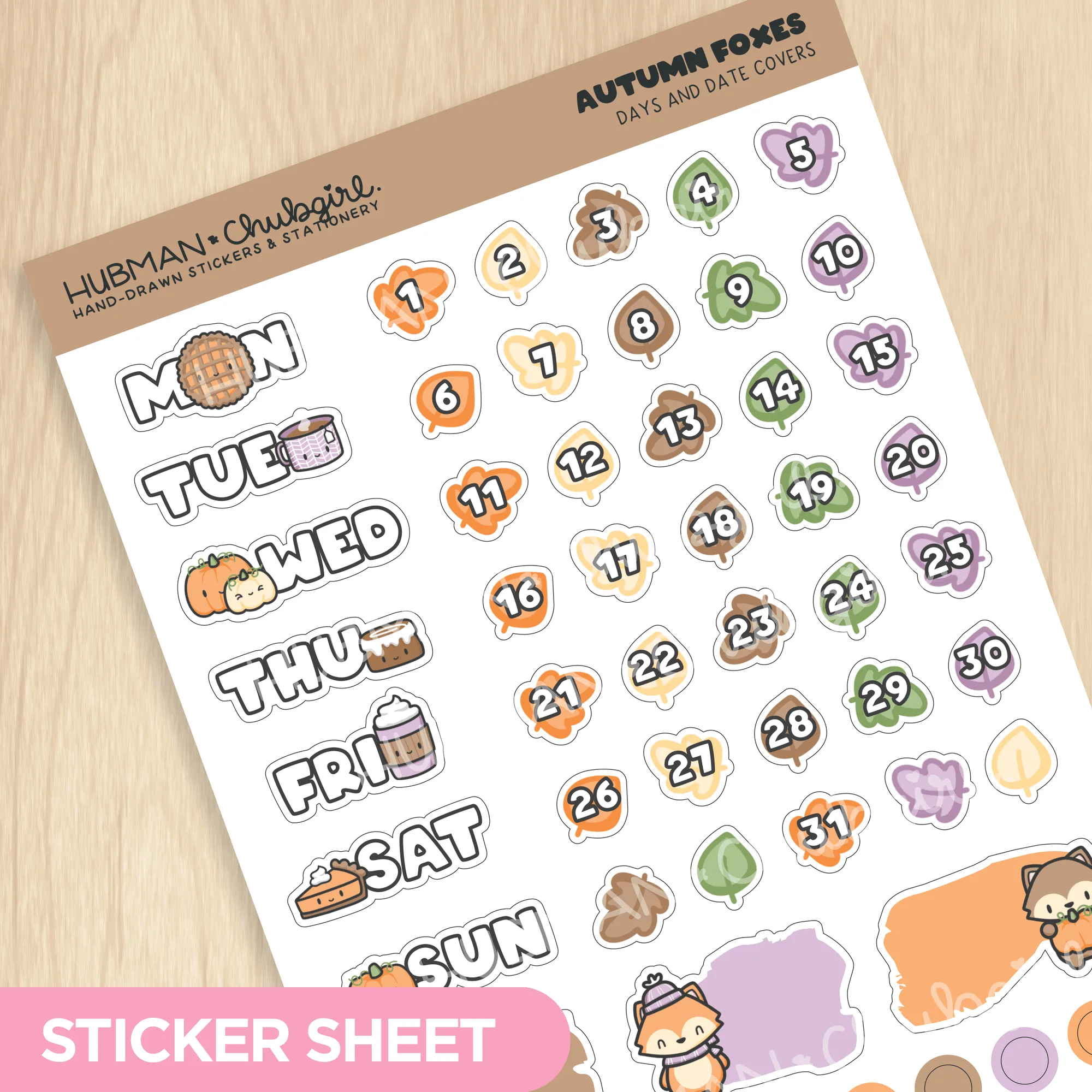 Autumn Foxes Days and Date Covers