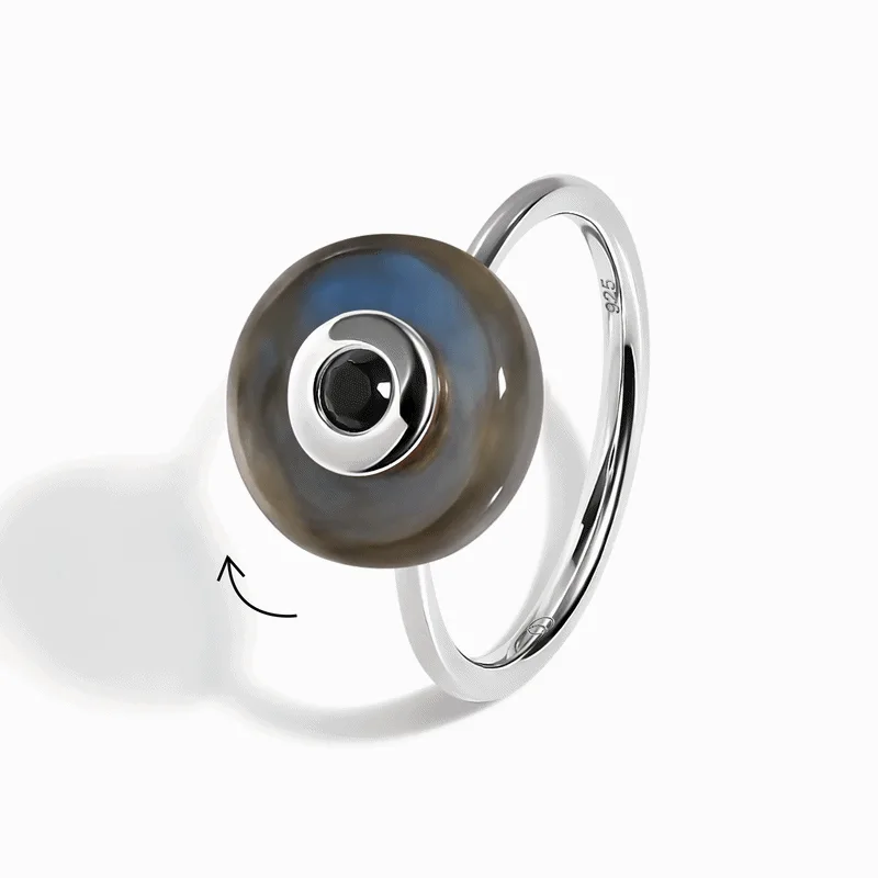 Labradorit-Schwarzspinell-Fidget-Ring - Ora