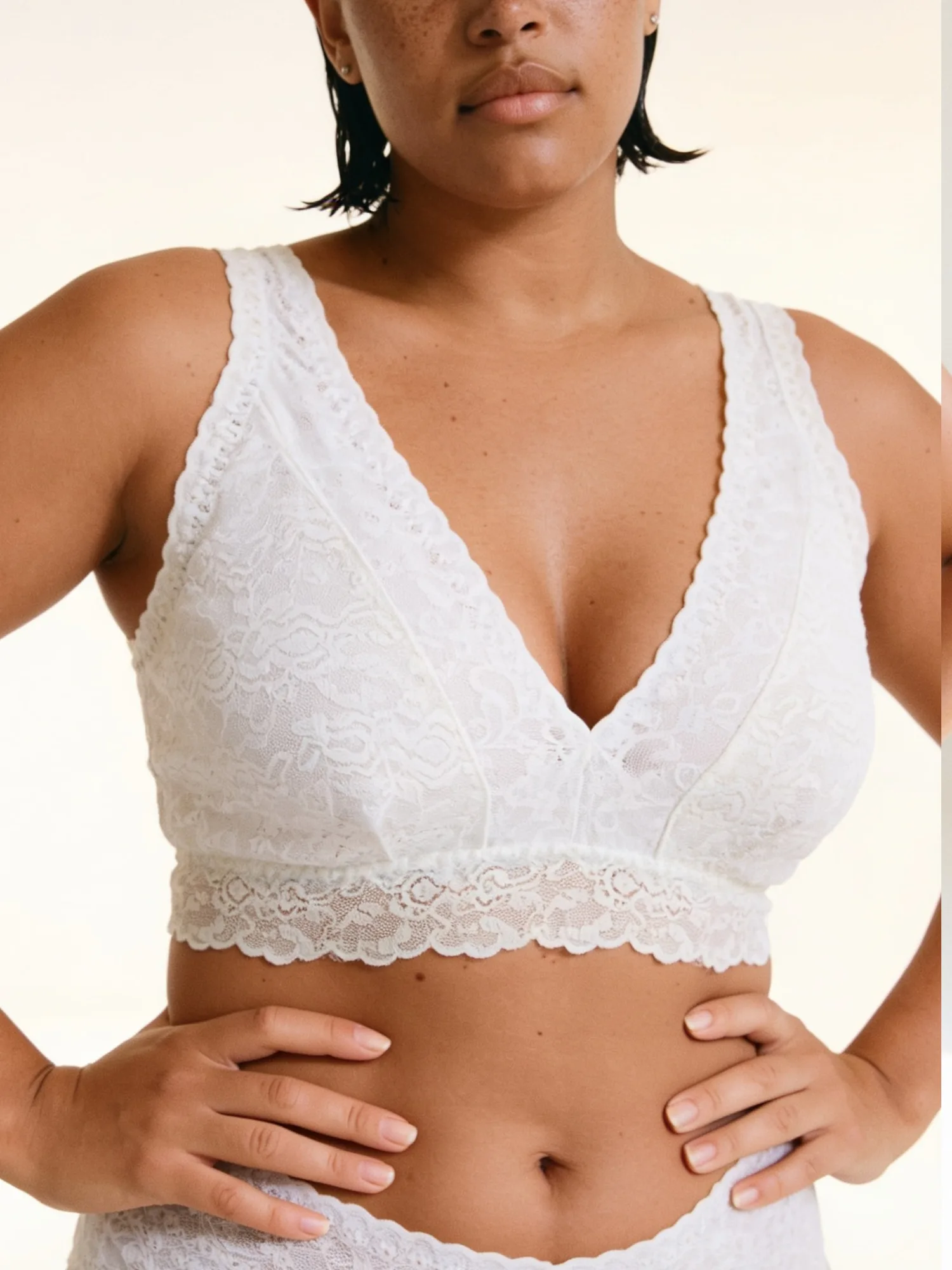 Bralette en dentelle curvy - Coconut White