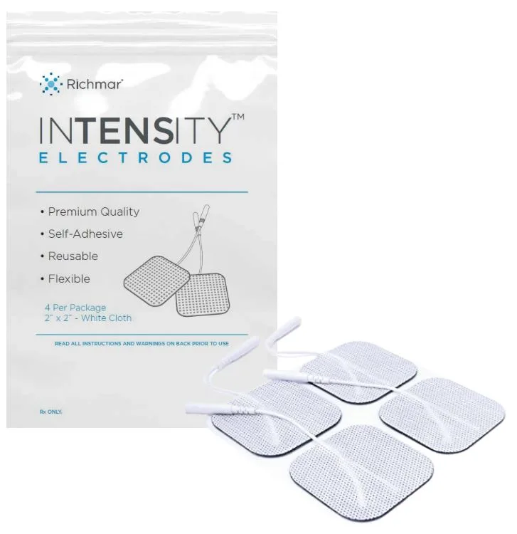 Richmar InTENSity 2" × 2" White Cloth TENS Electrodes — 40 Pack