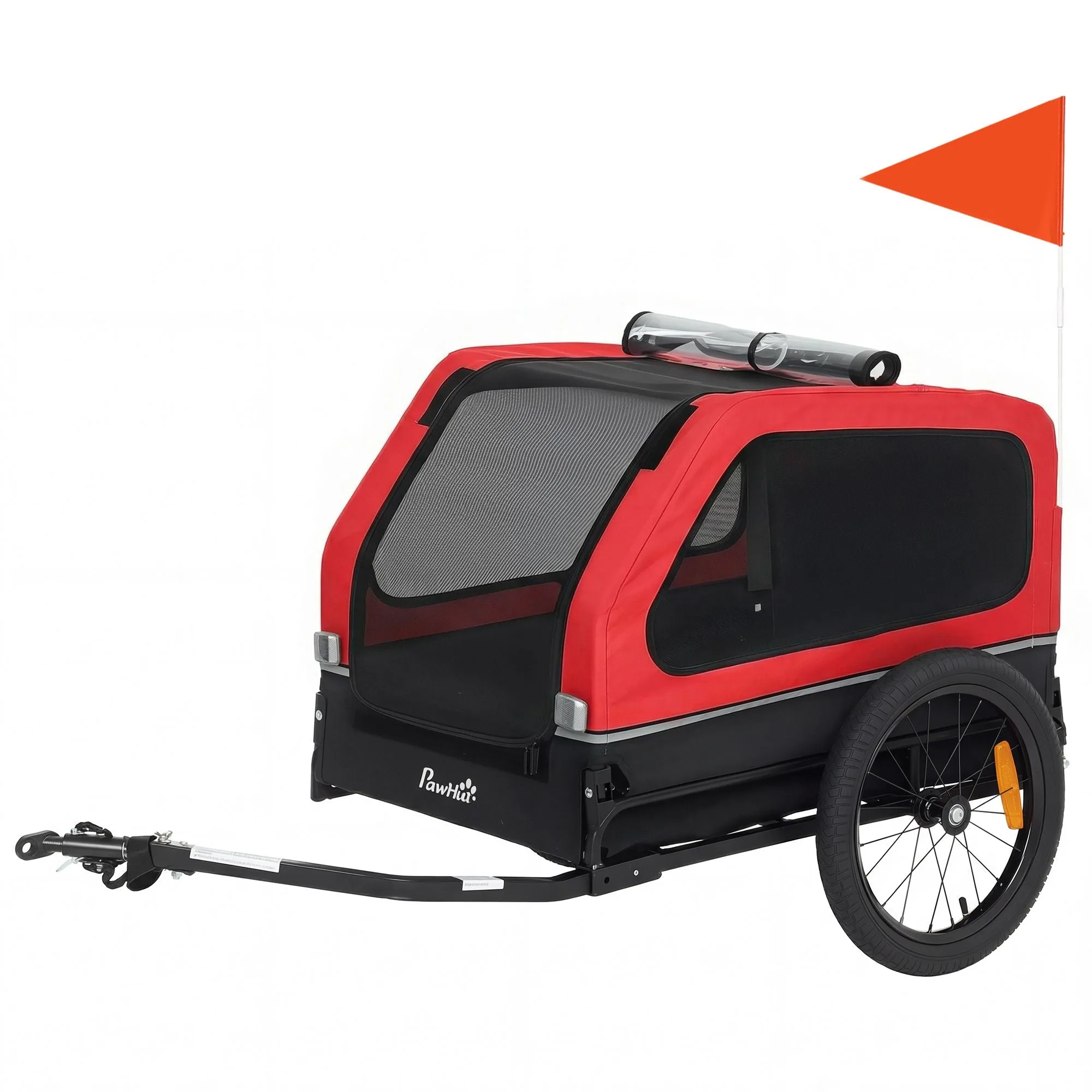 Dog Bike Trailer for Small & Medium Dogs, Universal Bicycle, Red