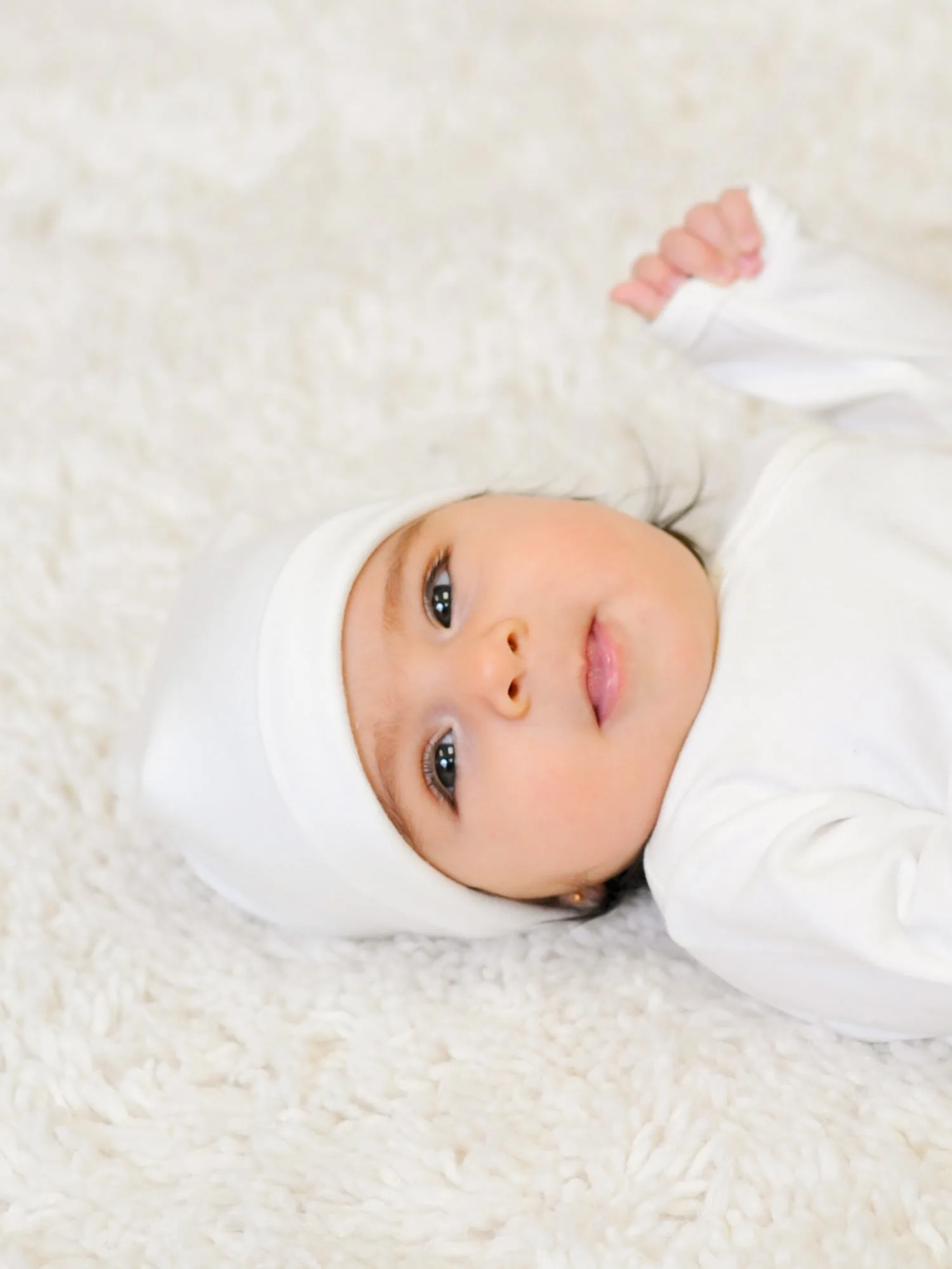 Bonnet bébé – Blanc bio