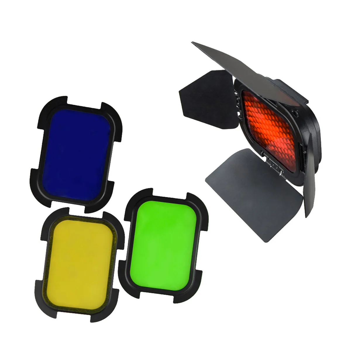 Barndoor-Kit an einem Speedlight montieren