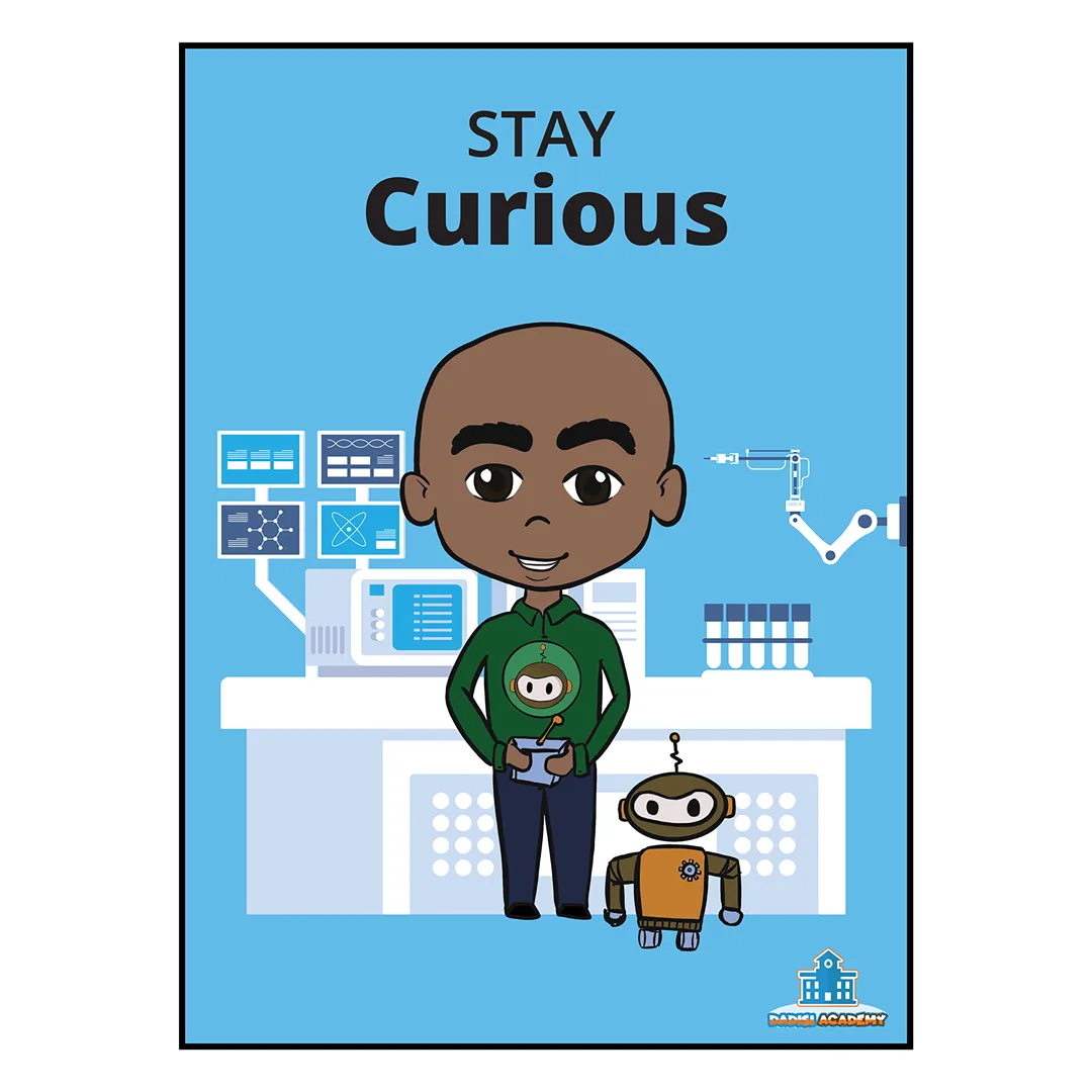 Poster Justin Stay Curious: un tocco perfetto per la cameretta