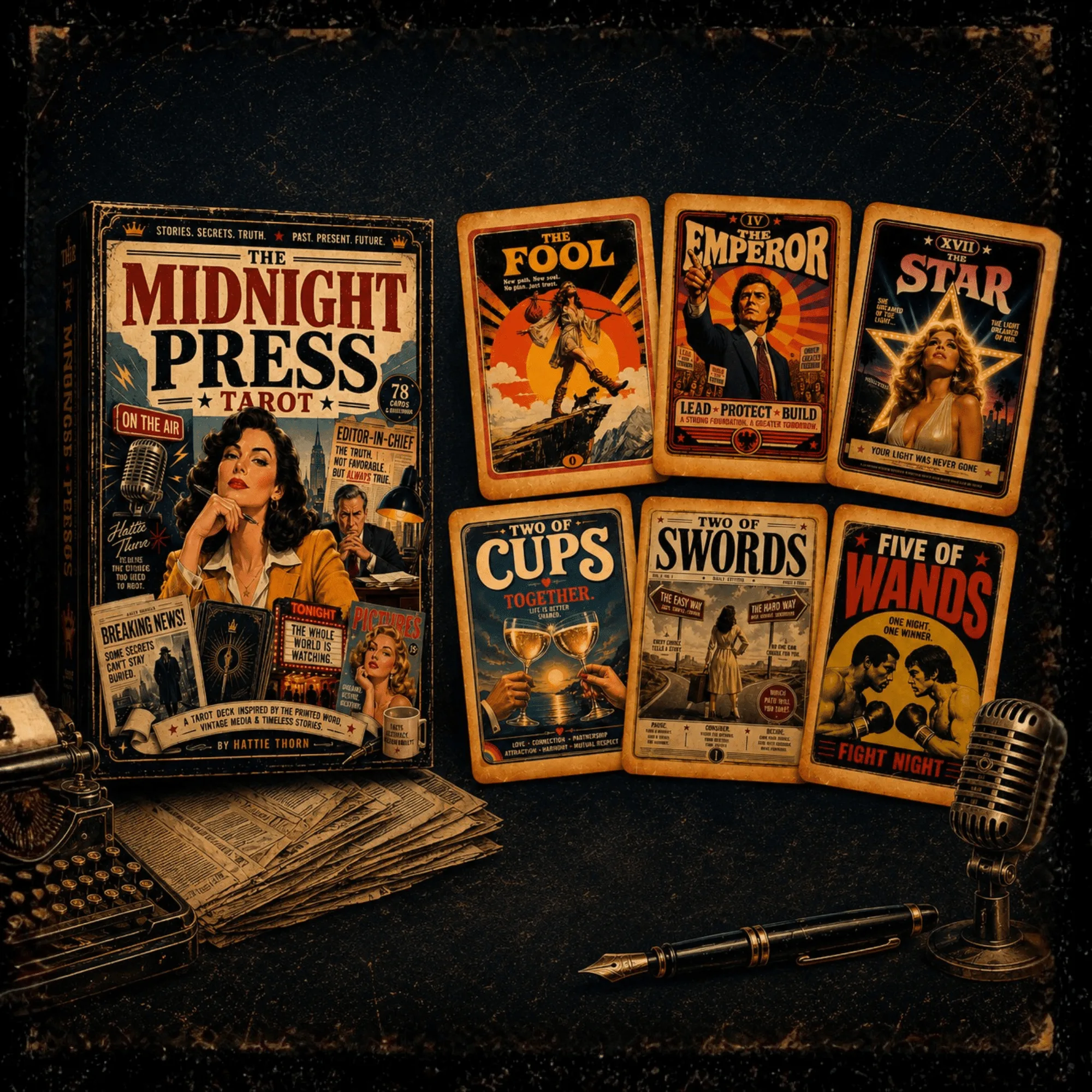 Vintage Press Tarot: A Guide to Newspaper-Style Divination