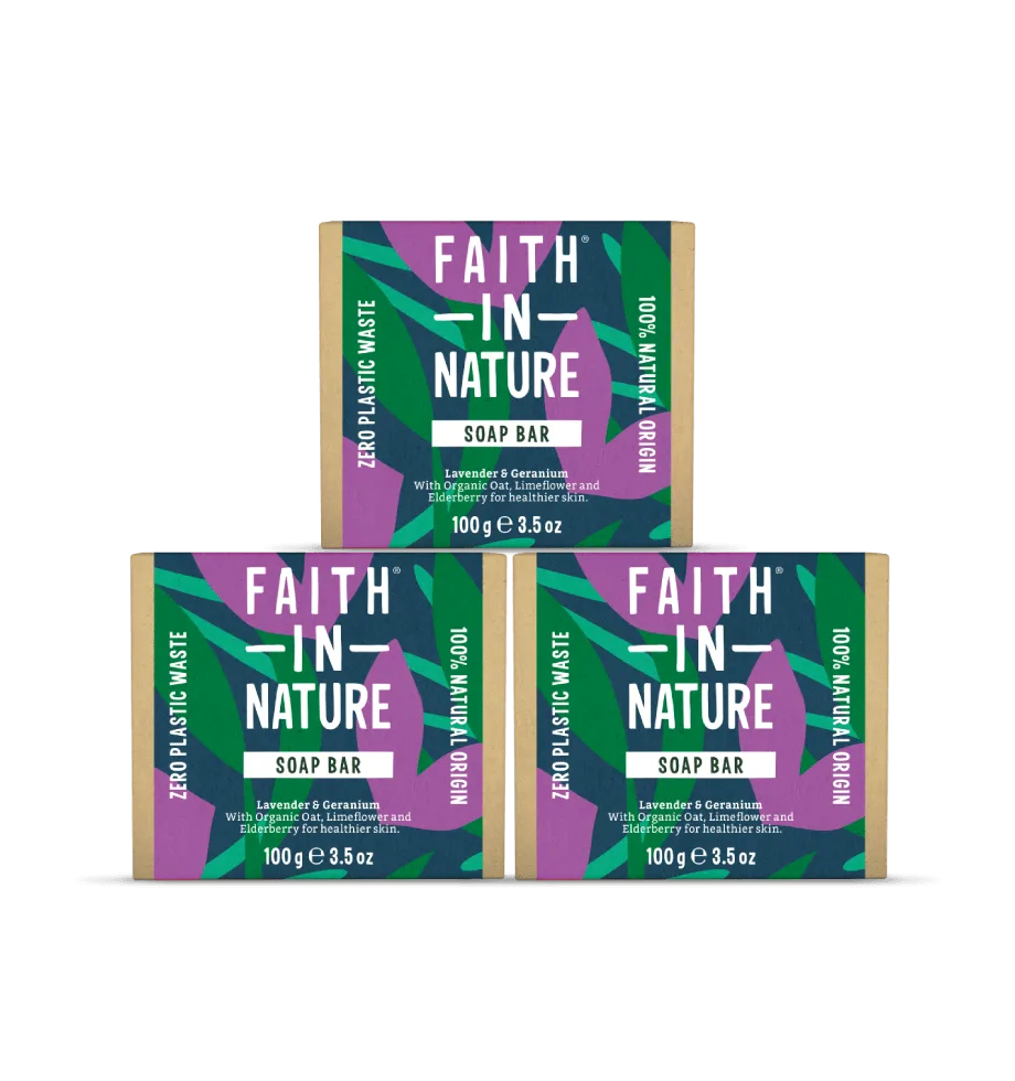 3 x Lavender & Geranium soap bars