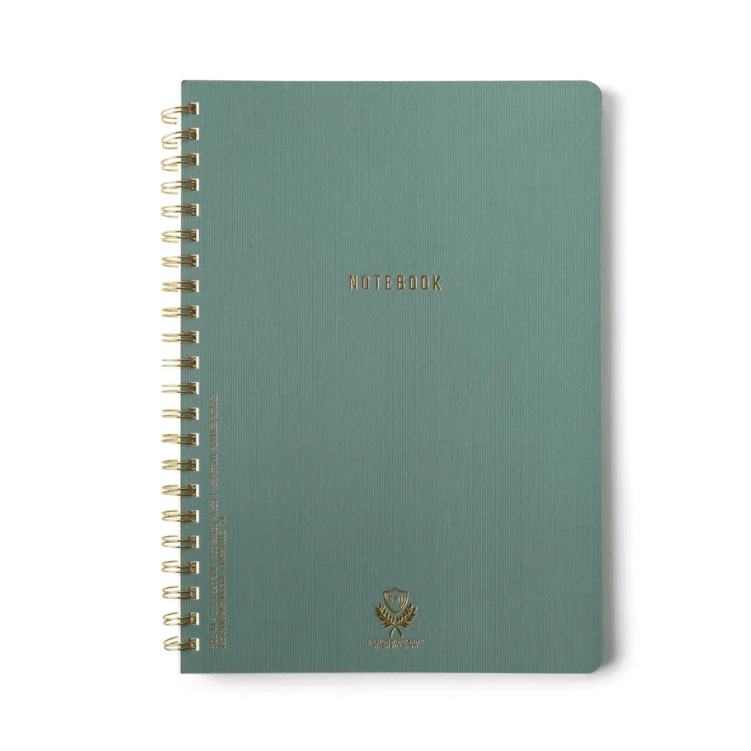 Textured Paper Twin Wire Notebook - Large Juniper