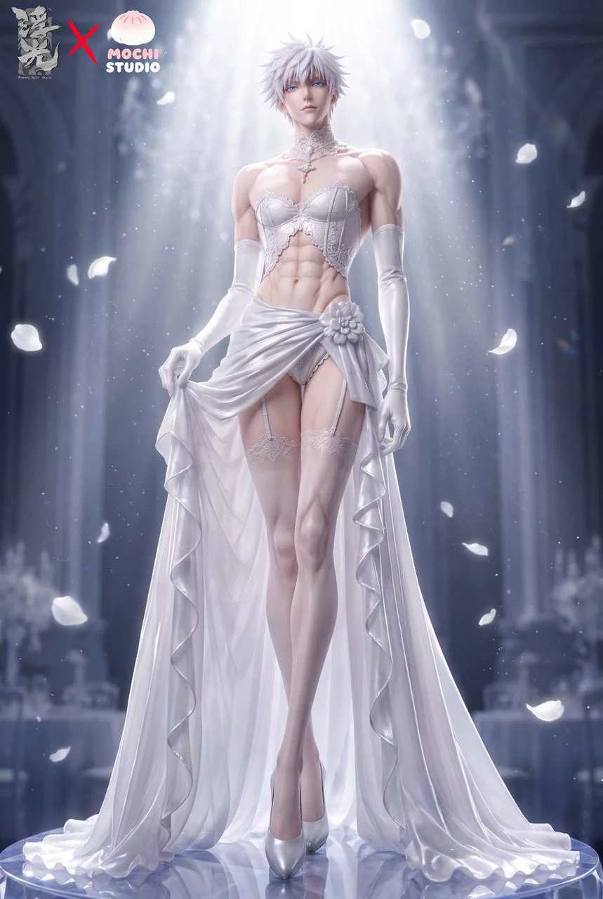 [Précommande] MOCHI Studio X Floating Light Studio - Statue - Série Cos Beaux Hommes en Robe de Mariée 001 Satoru Gojo Jujutsu Kaisen