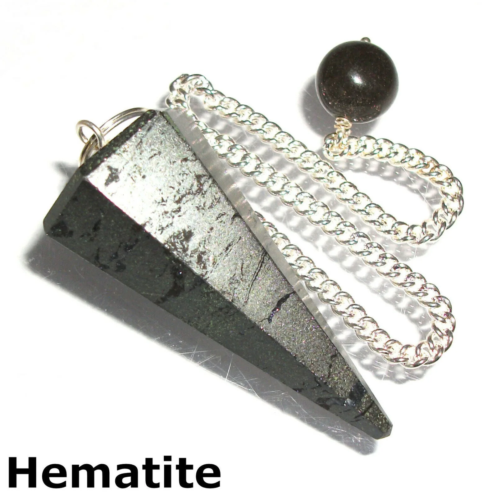 Hämatit facettierter Edelstein Wünschelruten-Pendel