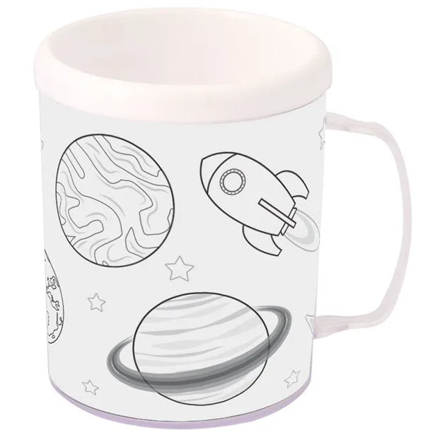 Taza para colorear espacial