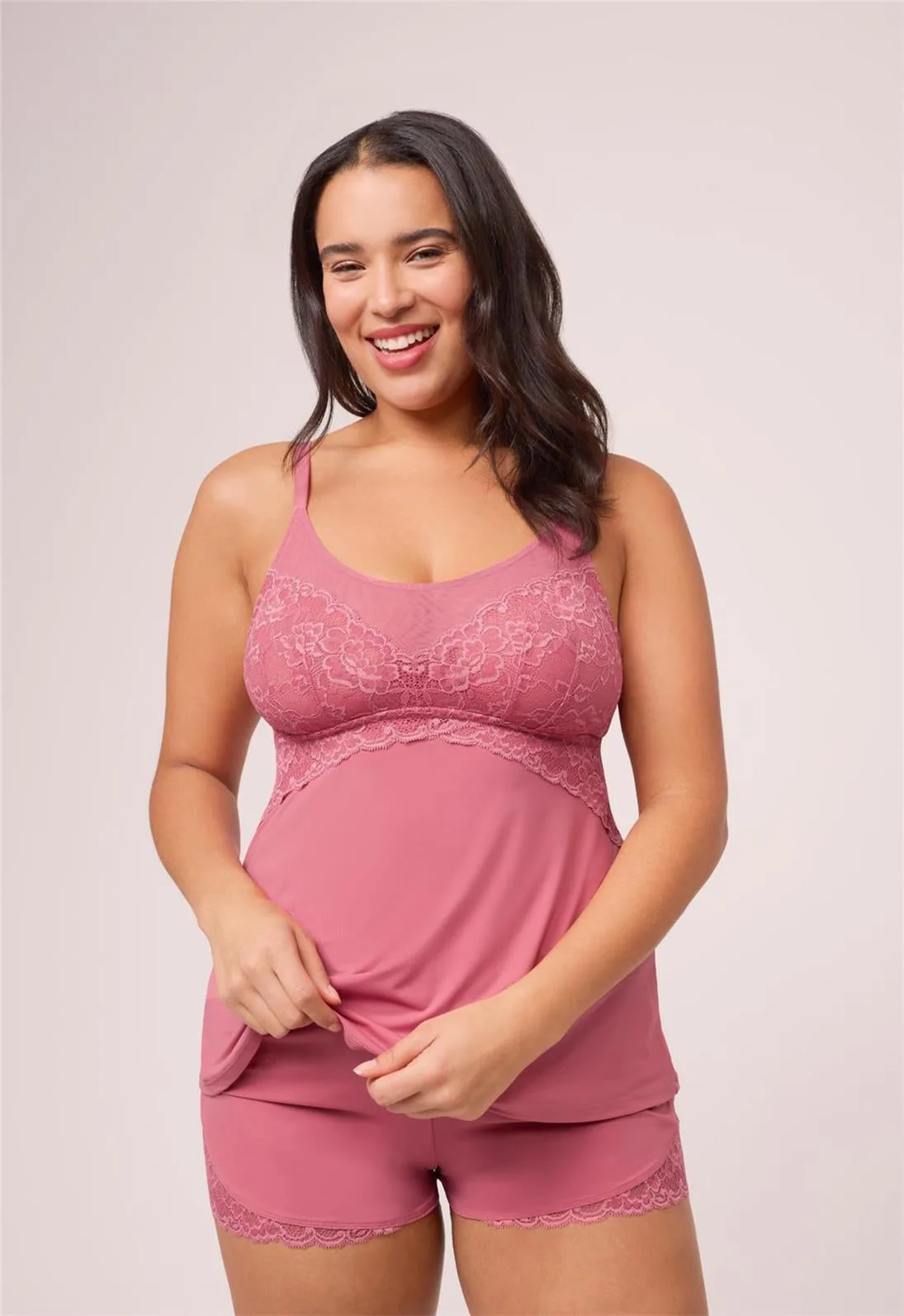 Choosing a Full Bust Support Cami Short Set