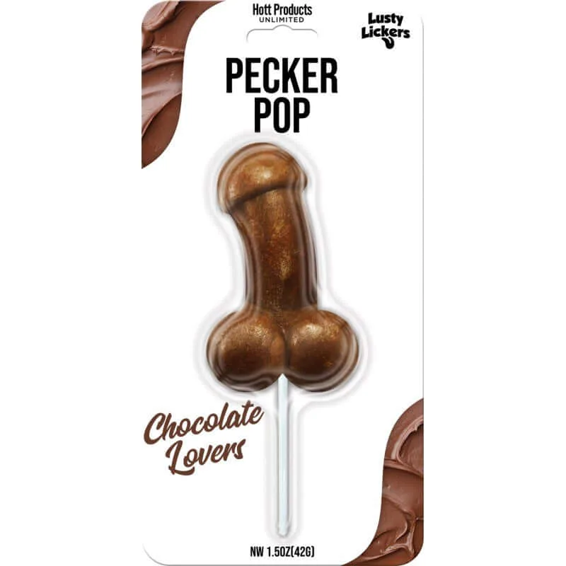 Hott Products Pecker Pop - Chocolate Lovers' Penis-Shaped Sucker