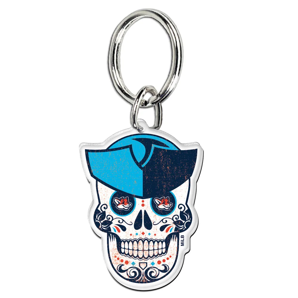 Somerset Patriots Copa de la Diversion Sugar Skull Acrylic Key Ring