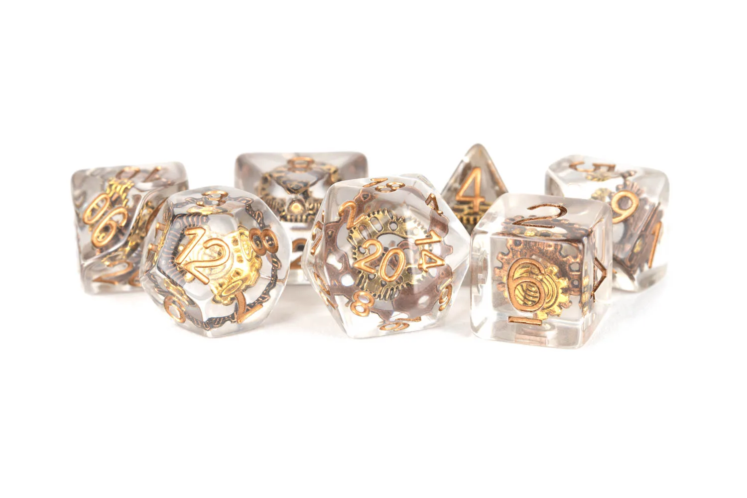 Set de dés polyédriques Gear Dice 16 mm en résine