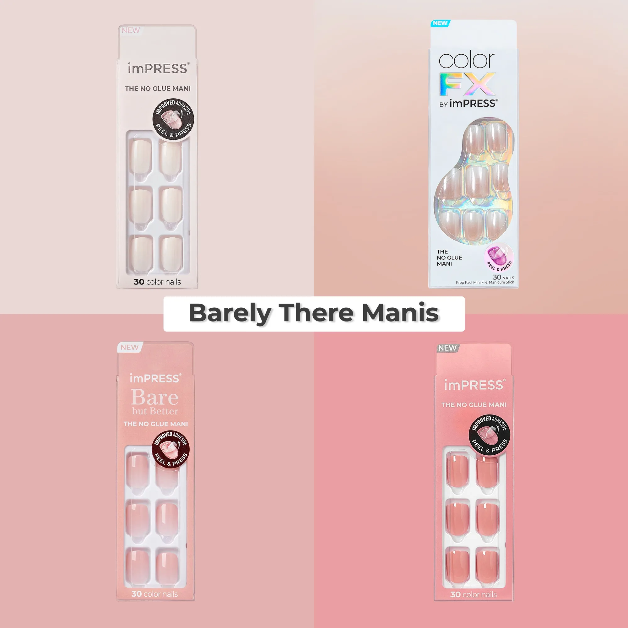 Impress Press On Nails Bundle: Barely There vs Pink Parade