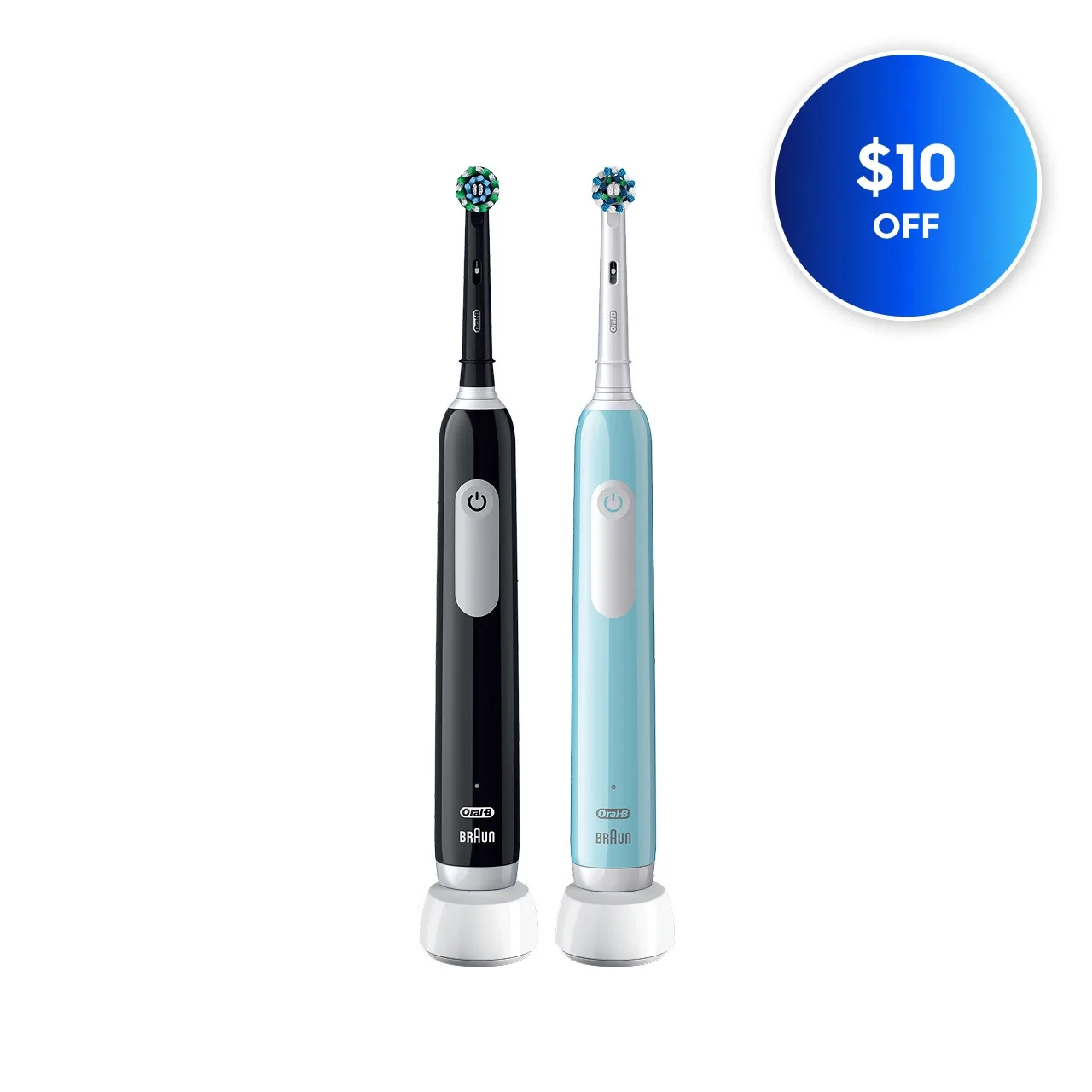 Pro 1000 Rechargeable Electric Toothbrush Twin Pack, Black and Turquoise