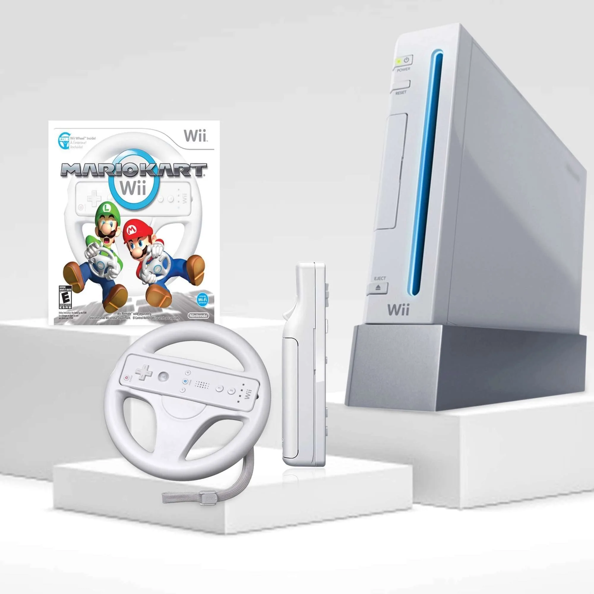 Wii Console Bundle: Mario Kart With Wheel vs Super Smash Bros Brawl