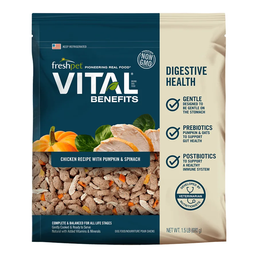 Freshpet Vital Benefits Digestive Health Chicken Recipe 1.5lbs