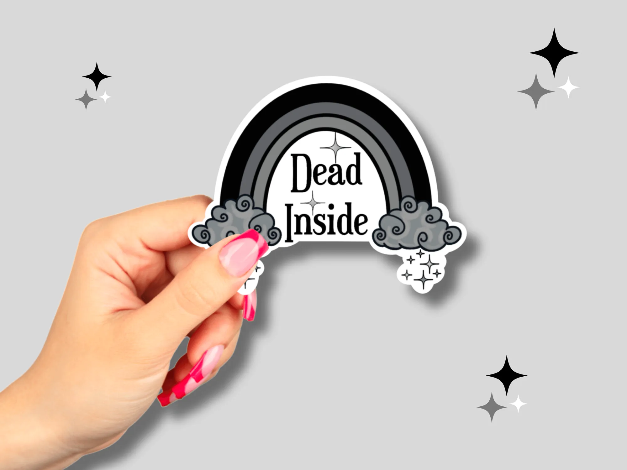 Consejos de cuidado y aplicación para pegatina arcoíris Dead Inside