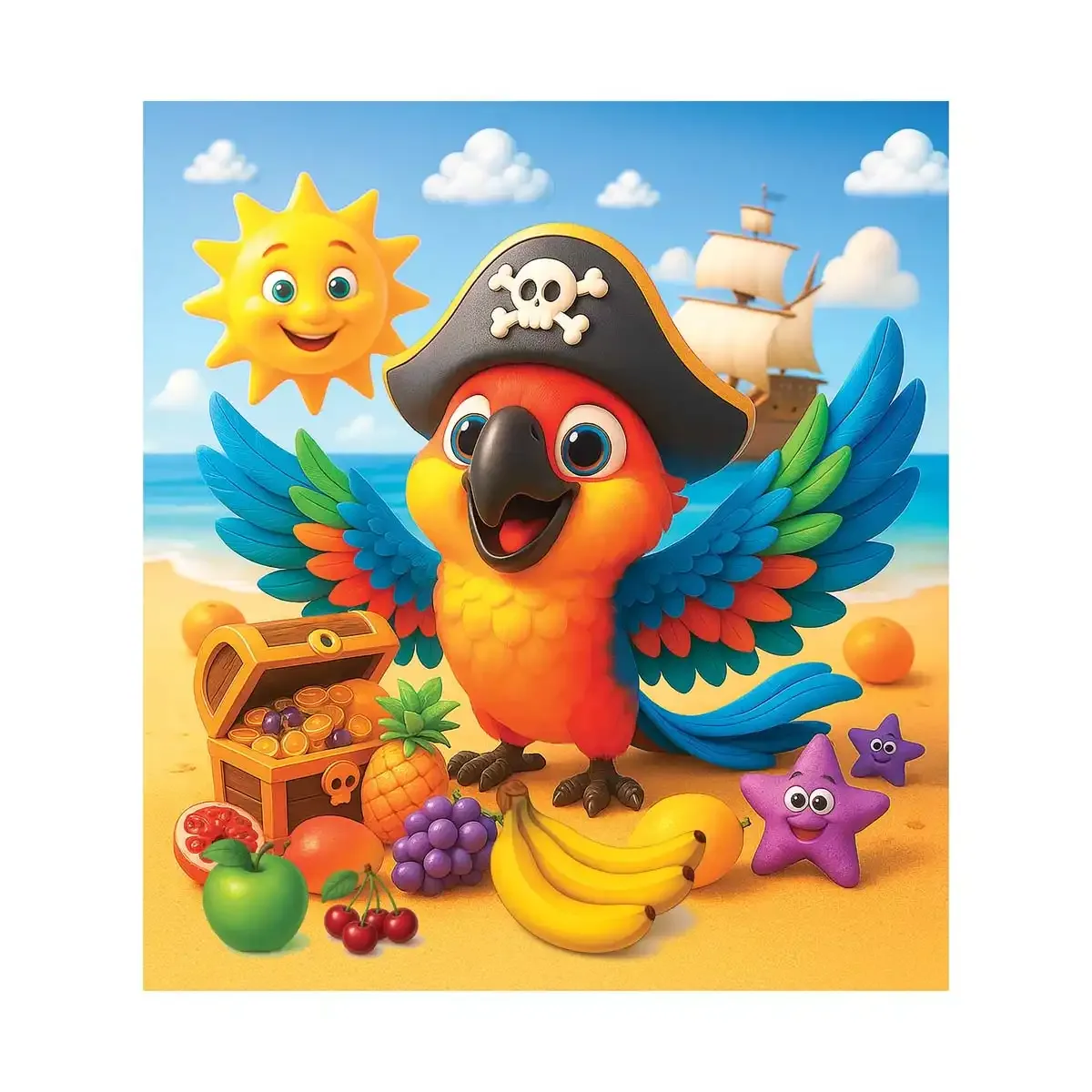 Wooden Puzzle 20 Pirate Parrot