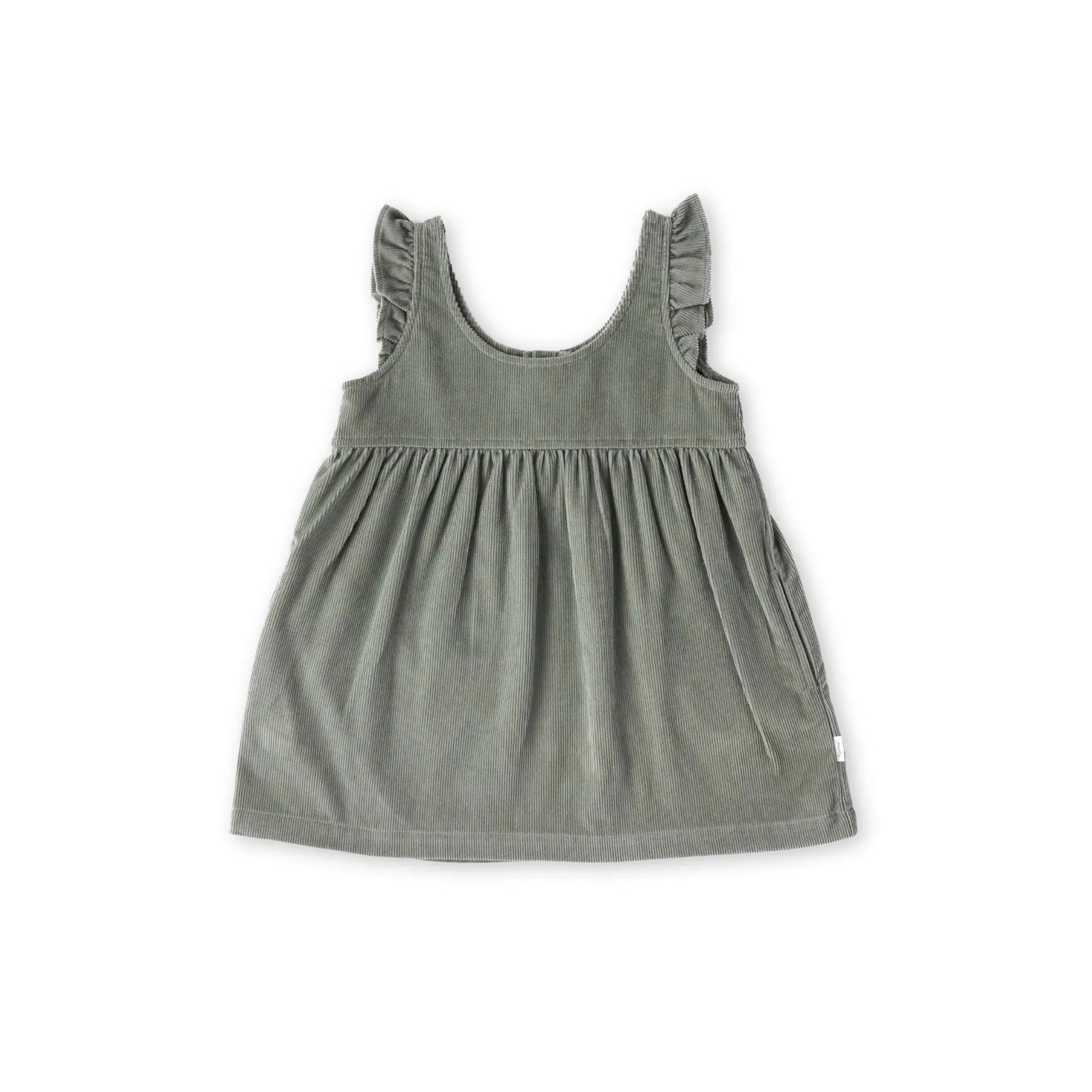 Robe tablier en velours côtelé - Sage