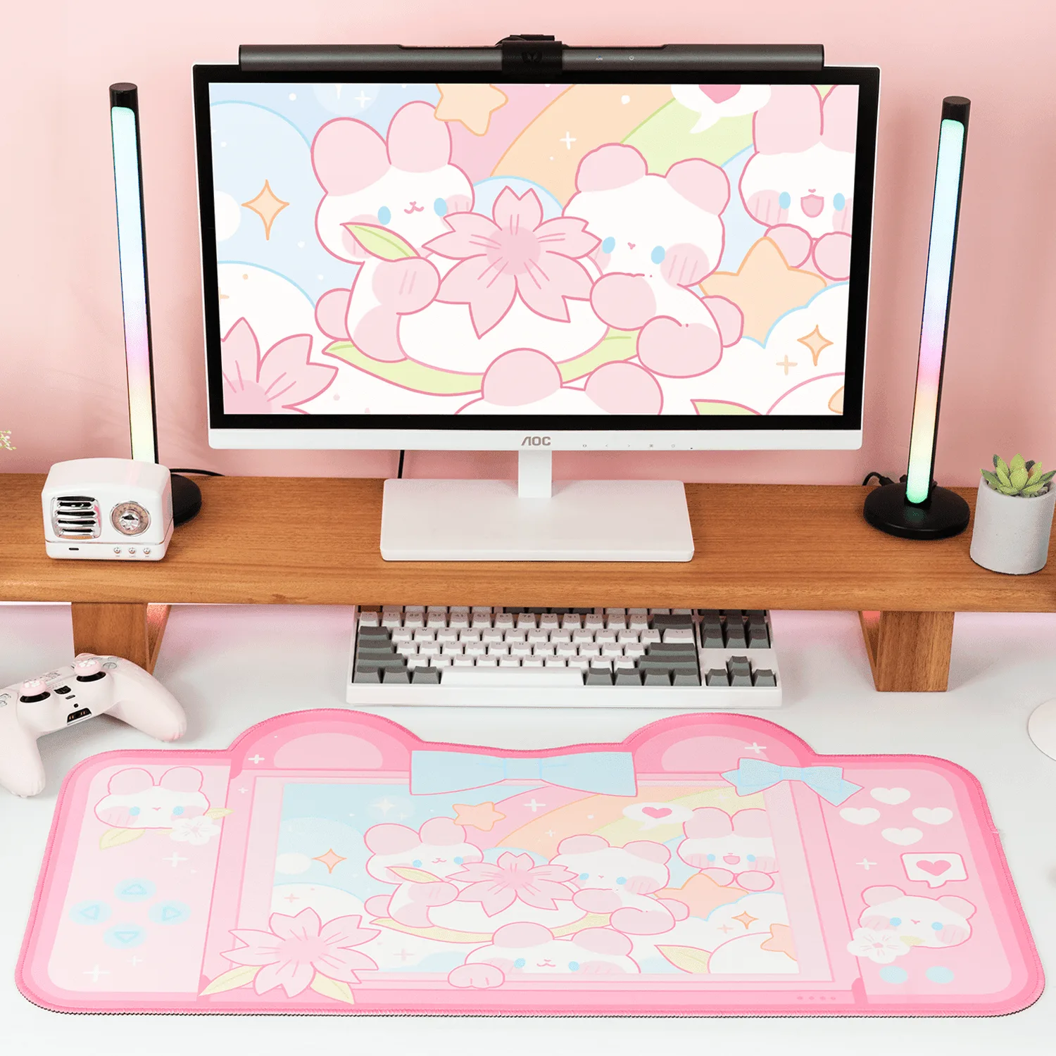 GeekShare Sakura Bunny Desk Mat: Size and Care Guide